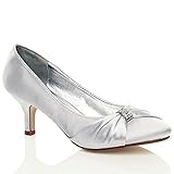 Mejor calidad material Zapatos de salón de mujer MyShoeStore, para boda, dama de honor, fiesta, color Plateado, talla 38 EU
