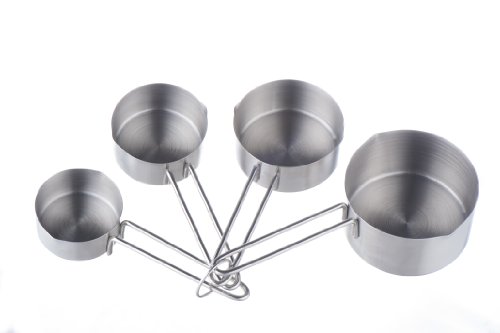 VonShef Edelstahl 4er Set Messbecher für trockene und flüssige Bestandteile – Präfekt zum Kochen oder Backen - 3