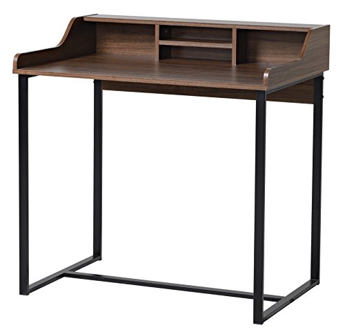 bonVIVO Designer-Schreibtisch AUDREY, moderner Sekretr/Schminktisch im stilvollen Mix aus Holz in Mokka-Braun und eleganten Stahlkufen in schwarz bonVIVO Designer-Schreibtisch AUDREY, moderner Sekretr/Schminktisch im stilvollen Mix aus Holz in Mokka-Braun und eleganten Stahlkufen in schwarz