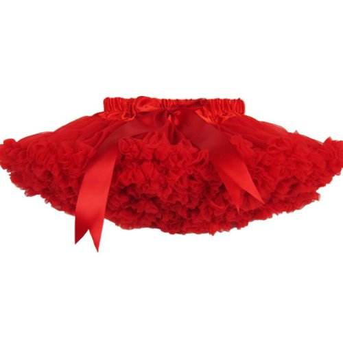 Buenos Ninos Girl's Solid Color Dance Tutu Pettiskirt Red 5-6T