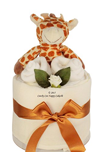 Unisex giraffe rattle nappy cake baby gift FREE Delivery (Mini,)