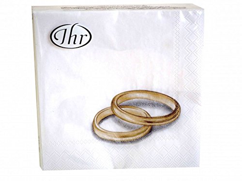 20 Cocktail Servietten Ringe Hochzeit Goldhochzeit Silberhochzeit Tischdeko Deko