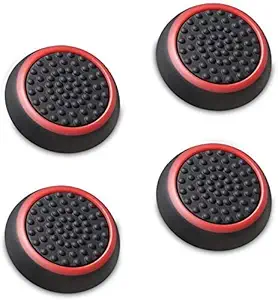 Tobo Silicone Grips Cap Thumb Stick Joystick Grips Compatible with PS4, PS3, Xbox 360, Xbox One Controller.[2 Pair / 4 Pcs] (Black&Red)