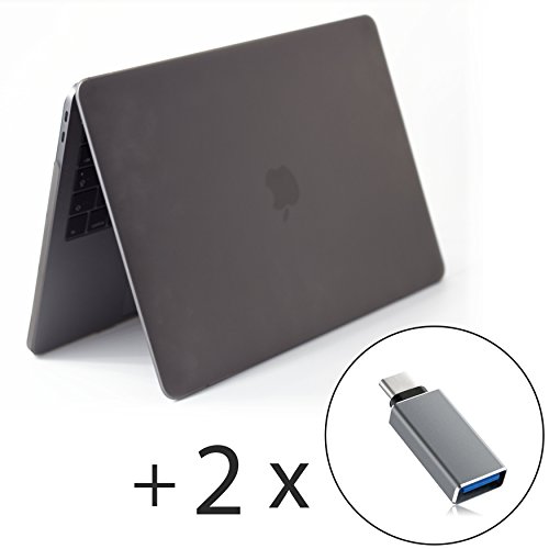 Starterkit - MacBook Pro 13   2016   2017 Modell  - Hardcase  matt    2 x USB-C Adapter  Gray 
