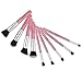 Abody 9Pcs Makeup Brush Kit Wood Professional Cosmetic Set Foundation Brush Powder Brush Eyeshadow Brushes Pink