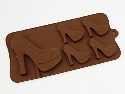 Silicone 1 Large + 4 Small Cells Chocolate Mould - High Heeled Shoes (incl. 5 lolly sticks)