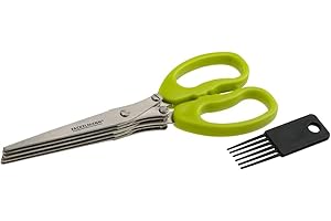 Fackelmann 48126 Ciseaux pour Herbes aromatiques, Ciseaux, Paire de Ciseaux, Ciseaux de Cuisine, Acier Inoxydable, Plastique, Vert, 19,5 cm