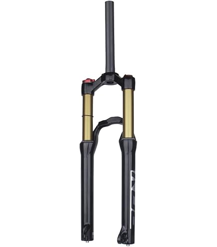 20 24 Pouces VTT Fourche À Suspension Pneumatique Droit 1-1/8 Fourches Avant Vélo Montagne Dégagement Rapide QR 9×100 Voyage 120mm Verrouillage Manuel (Color : Black, Size : 20inch