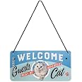 Plaque Métal Rétro "Dogs Welcome" Nostalgic-Art - Déco Murale 10x20cm Pour Amoureux Des Chiens