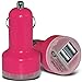 Produktbild (Hot Pink) Blackberry dtek70 Universal Compact mit 12 V Schnelle Mini Bullet USB Dual Port In Car Charger exklusiv zu Ich – Tronixs