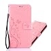 Produktbild Samsung Galaxy S8 Plus Hülle, Samsung Galaxy S8 Plus Schutzhülle, Alfort Carving Lederhülle Fashion Design Premium PU Leder Hohe Qualität Tasche Case Cover Kasten Abdeckung Wallet für Samsung Galaxy S8 Plus 6.2" Smartphone Funktion Standfunktion Unterstützte Telefone und Magnetverschluss mit Schmetterling ( Rosa )