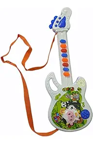 Rishi Quality Presents Mini Musical Guitar for Kids, Toddler Kids, Girls, Boys. Battery Operated Musical Guitar for Little Kids. Best Birthday Gift, Birthday Return Gift. Size About 29cm.