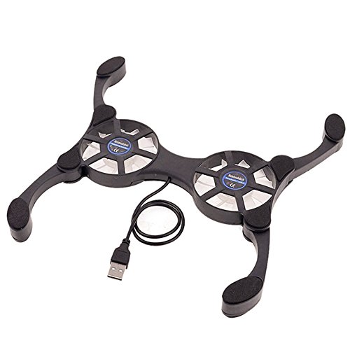 KeeKa Schwarz USB 2.0 externes Laptop Notebook Kühler 2 Lüfter Cooling Pad für 12-17 Zoll Notebook sowie PLAY STATION 3