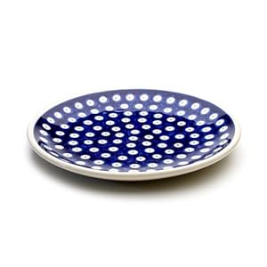 Polish Pottery Boleslawiec Plate, Lunch, 19.5cm in TADPOLE pattern
