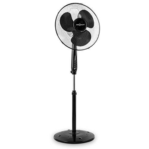 oneConcept Black Blizzard 3G Standventilator Standlüfter (schwarze Rotorblätter, Timer, Oszillations-Schwenkfunktion, 3 Geschwindigkeitsstufen) schwarz
