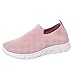 Produktbild Damen Sportschuhe Leichte Freizeitschuhe Atmungsaktiv Turnschuhe Bequem Outdoor Fitnessschuhe Atmungsaktiv Sneaker Slip Ons Strick Laufschuhe (EU:41, Rosa)