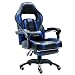 Produktbild JL Comfurni Gaming Leder Executive Computer-Schreibtisch Stuhl Home Office Drehstuhl höhenverstellbar Ergonomische Fußstütze Liege mit Lenden-Kissen und gepolstert