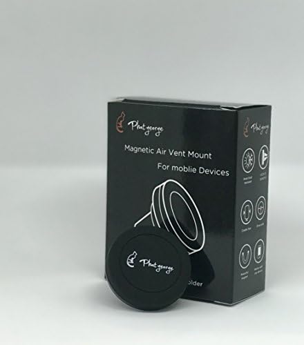 Phat George Car Phone Holder, Magnetic Car Air Vent Cradle Mount for Phones like iPhones X 8 7 6s 6 plus, Samsung Galaxy Note8 S8 plus Moto LG Huawei P10 Asus HTC Nexus and GPS devices (Black)