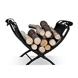 Relaxdays Kaminholzkorb mit Tragetasche