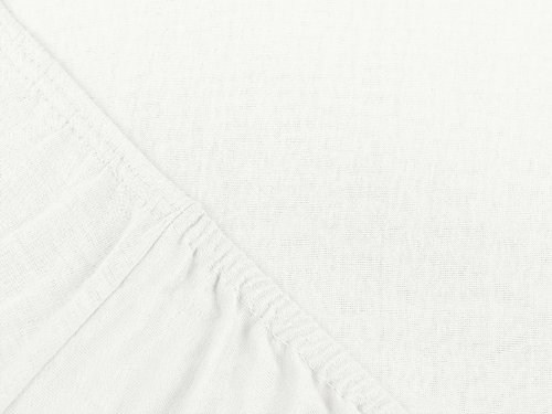 Doppelpack zum Sparpreis – Kinder-Jersey-Spannbetttücher – mit einer Steghöhe von ca. 22 cm passend für Kinder- und Babybettmatratzen – in 12 Farben und einer Einheitsgröße von 60-70 cm x 120-140 cm, weiß - 6