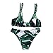 Produktbild LCLrute Qualitäts Women's Leaf gewebt Seil Badeanzug Bikini Set Sexy Blätter für Seil Badeanzug Push-up Bademode (M)