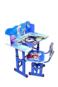 BRIJBAZAAR Cartoon Printed Wooden Height Adjustable Study Table For Kids study table for Kids Table Chair with Height adjustable table & chair Kids Study Table Chair Glossy Finish For Kids Table Chair Engineered Wood Desk Chair Engineered Wood Desk Chair Bamboo Desk Chair