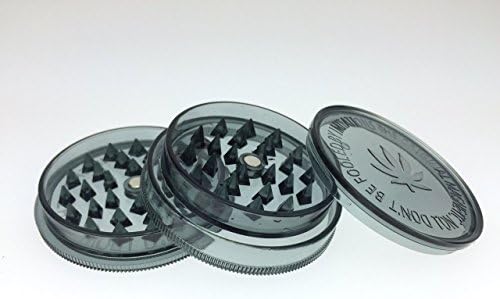 3 Part Plastic MAGNETIC NO 1 Shark Teeth Extra Storage Herbs Grinder (Black)