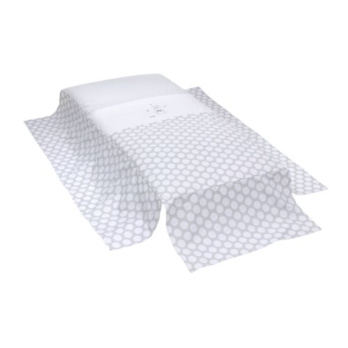 Cambrass 60 x 130 cm Cot Quilt/ Bedspread Collection Ter (Grey and White Spotted)