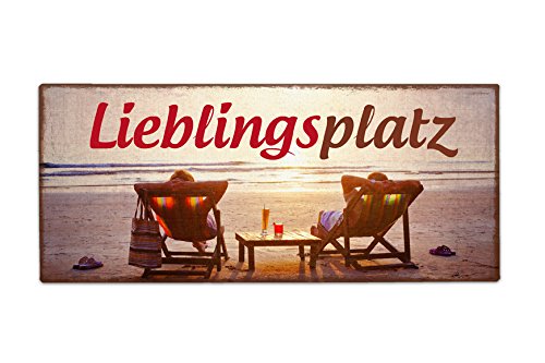 Deko Schild aus Metall Lieblingsplatz