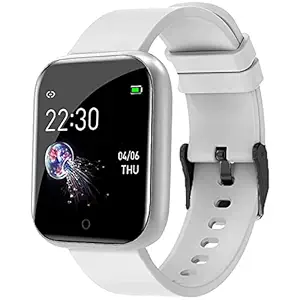 (December Special:12 Years Warranty) Waterproof KJ-20 Touchscreen Smart Watch Bluetooth Smartwatch with Heart Rate Sensor and Basic Functionality for All Women,Men, Boys & Girls-White