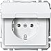 Produktbild Merten MEG2311-4019 SCHUKO-Steckdose mit Klappdeckel, Steckklemmen, polarweiß, System Fläche