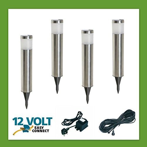 Luxform Low Voltage 30cm LED Post Light (4 Set) 15m Single Leg with Replaceable LED’s