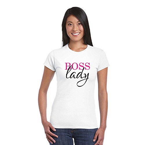 YaYa cafe Mothers Day Boss Lady Women Cotton T-Shirt S - White