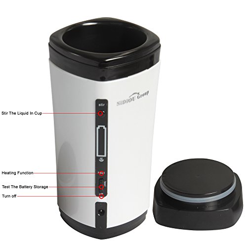 Sidiou Group Automatische Rühren nachladbare USB-Stromversorgung Beheizte Warmer Kaffee Wasser-Getränk-Cup Getränke Tee Heizung Tasse 130ml (weiß) - 4