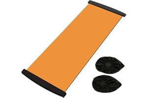 Wisyurt Tapis Coulissant Yoga, Sport, Fitness, Plaque Glissement, Exercice Base, Course à Pied, Patinage, Planche D'Entraînement des Jambes, Équipement Gymnastique, Orange 200 cm