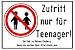 Produktbild Zutritt verboten Schild -z10t- Nur für Teenager, mit 4 Tesa-Powerstrips