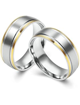 Bishilin 2 Stücke Herrenringe Edelstahl Gay Ringe Hochglanzpoliert Rund Breite 8MM Eherring Partnerringe Silber