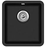 Color: Negro vidaXL Fregadero Cocina 1 Seno Negro Granito Fregadero Lavabo Caño Lavaplatos