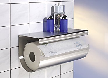 M&M Küchenrollenhalter aus Edelstahl mit Regal