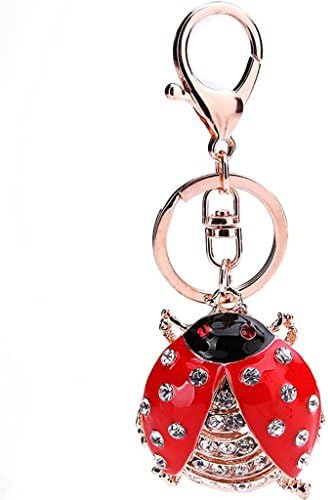 Wgwioo Crystal Keyring Cute Beetle Bling Rhinestone Animal Keychain Gift?Pack Of 2? Picture Color