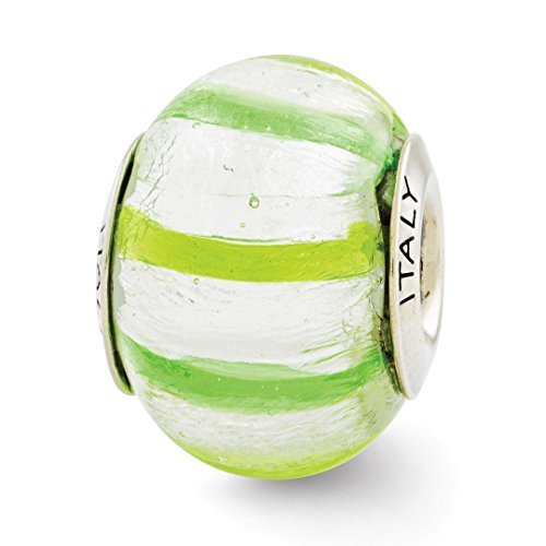 925 Sterling Silver Charm For Bracelet Light/dark Green Italian Murano Glass Bead Glas Fine Jewellery For Women Gifts For Her