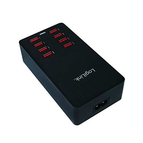 LogiLink PA0140 Fast Charge USB Multiport Ladegerät/Ladestation, 8-Port, 5V/44W mit eingebautem Intelligent-IC schwarz - 3