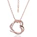 Embracing Hearts-in-Love 18K Rose Gold Plated Austrian Crystal Pendant for Girls by Yellow Chimes RS.380.00