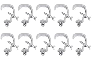 VIAGASAFAMIDO Paquete de 10 Abrazaderas de Luz de Escenario, Gancho de Aleación de Aluminio, Abrazadera C, Abrazaderas de Haz de Luz con Cabezal Móvil para Iluminación de DJ, Luces Par, Focos