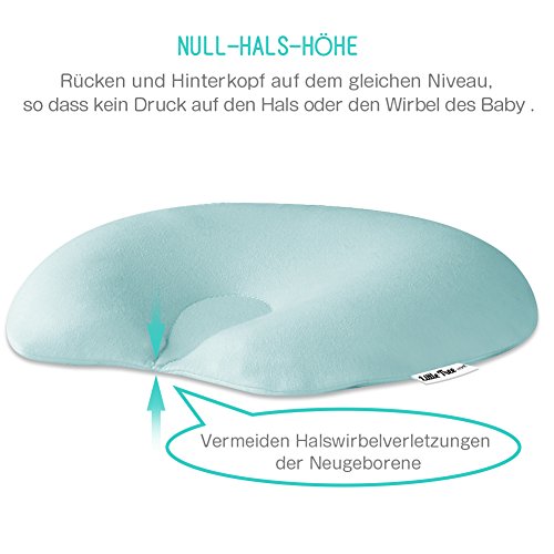 Baby Kopfkissen，orthopädisches Babykissen gegen Kopfverformung und Plattkopf，Kopfform Positioner Hals-Unterstützung Memory-Schaum Baby-Kissen,Visco-Schaum Kinderkissen, Lagerungskissen Babykissen für Plagiozephalie - 5