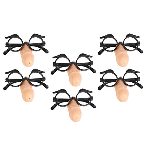 Preisvergleich Produktbild Prettyia 6pcs Willy Nase Sonnenbrille Partybrille Foto Prop Foto-Requisiten