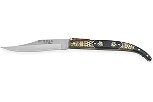 Joker Navaja clásica N103C con puño Zamak - ABS, Hoja de 10 cm de Acero INOX 420, Peso 80 Gramos, Herramienta de Pesca, Caza, Camping y Senderismo