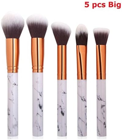 5Pcs Marble Texture Makeup Brush Foundation Concealer Powder Eyeshadow Eyebrow Brush (Colour A)