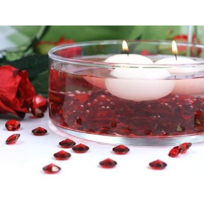 SiDeSo® Dekosteine rot 12mm Diamanten 100 Stück Acryl Tischdeko Hochzeit - 3