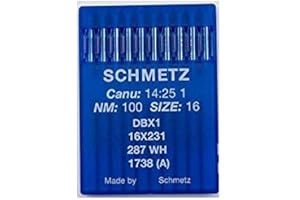 La Canilla ® - 10 Agujas para Máquina de Coser Industrial Schmetz DBx1 1738(A) 16x231 Grosor 100/16 Pistón Redondo